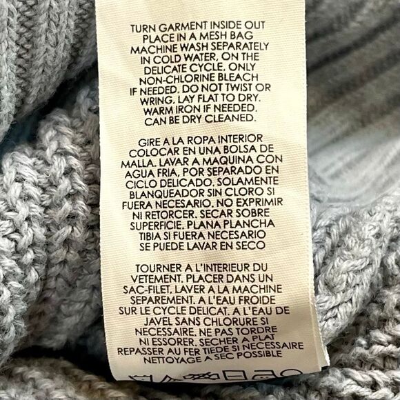 Cabi Fair Play Ribbed Blue Reversible Knit Sweater Large - Picture 13 of 13